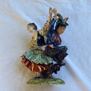 Antique German Potschapell Porcelain Dancers, 9.25"